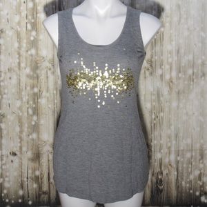 🦄 Mossimo Gray & Gold Sequin Tank Top